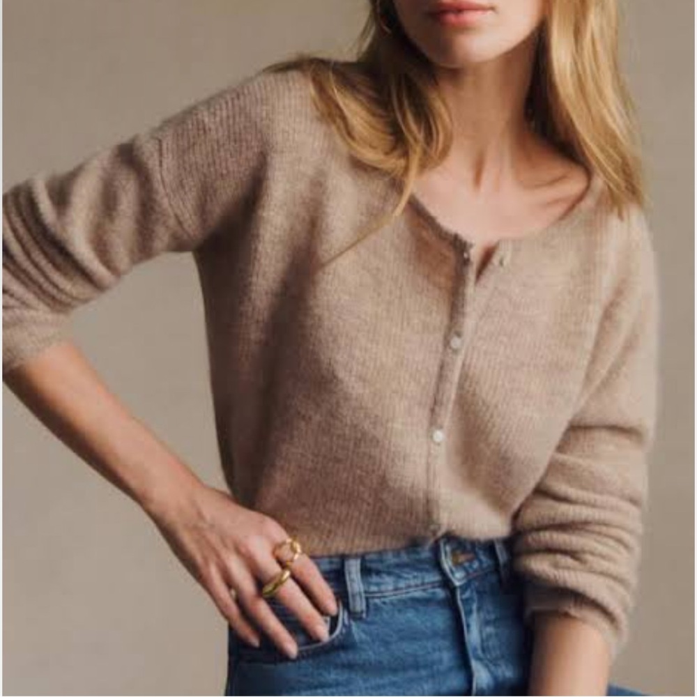 Sezane Gaspard Cardigan and Free Sezane Tote